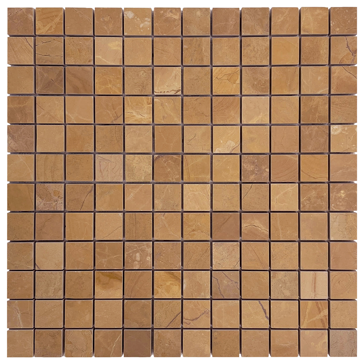 1" x 1" Mosaic Amber Gold Honed