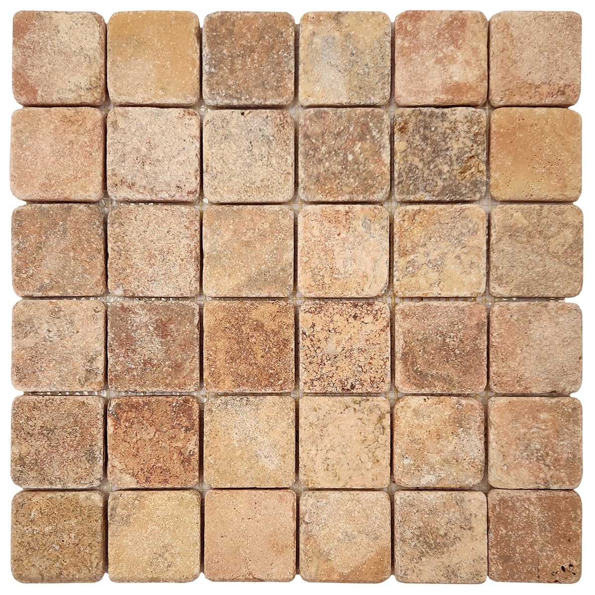 2" x 2" Mosaic Red Mexican Tumbled