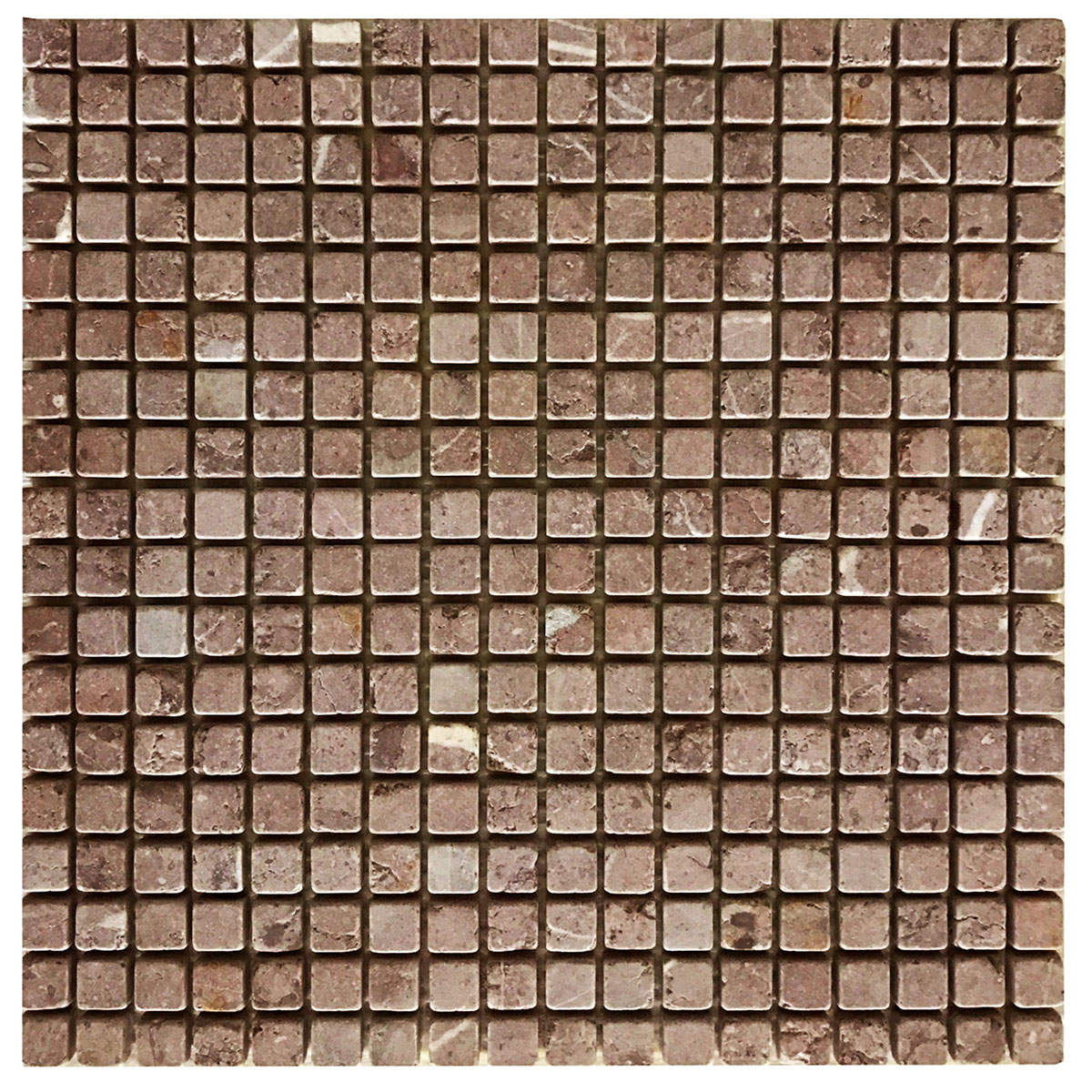 5/8" x 5/8" Mosaic Maroon (Red) Tumbled