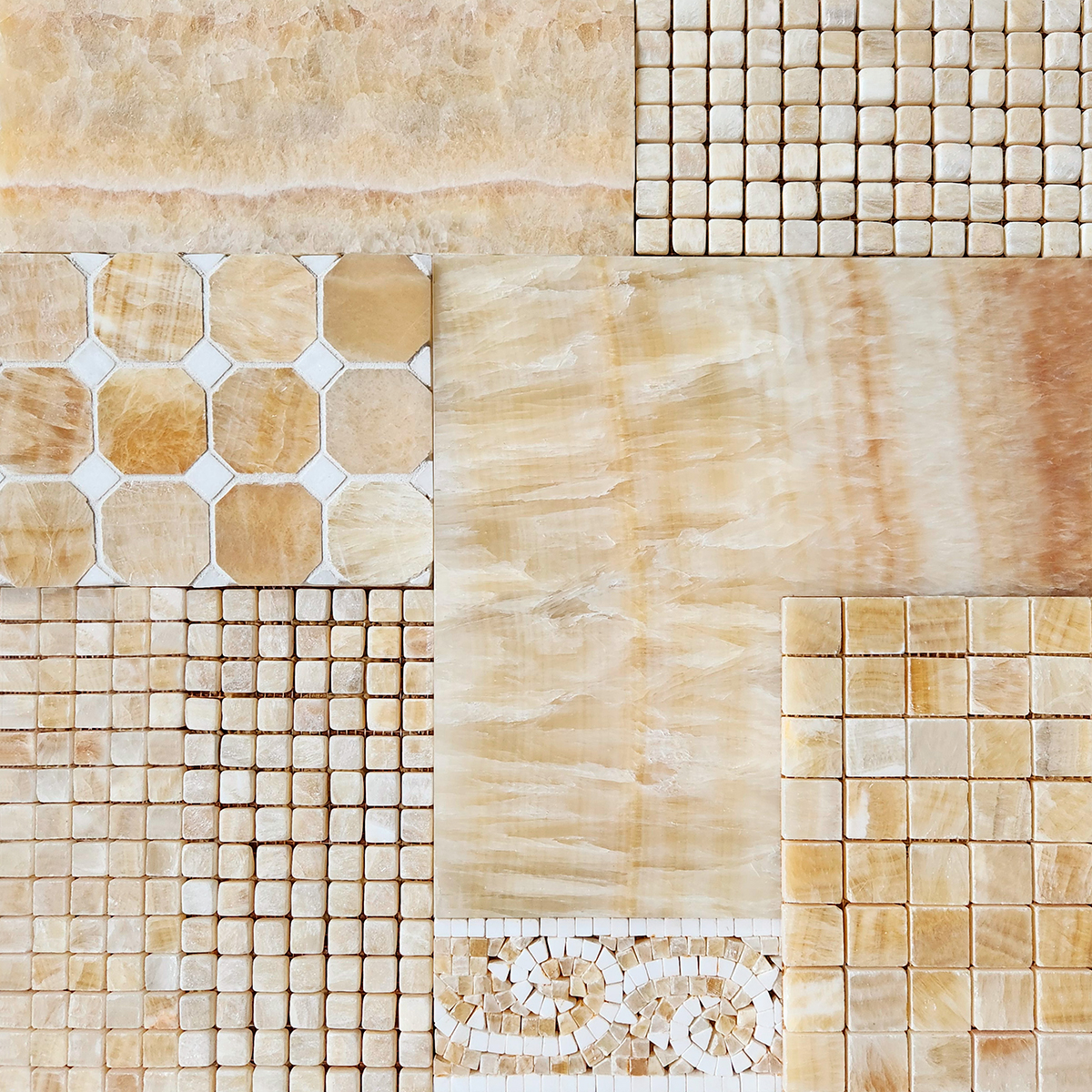 5/8" x 5/8" Mosaic Golden Honey Tumbled - Image 2