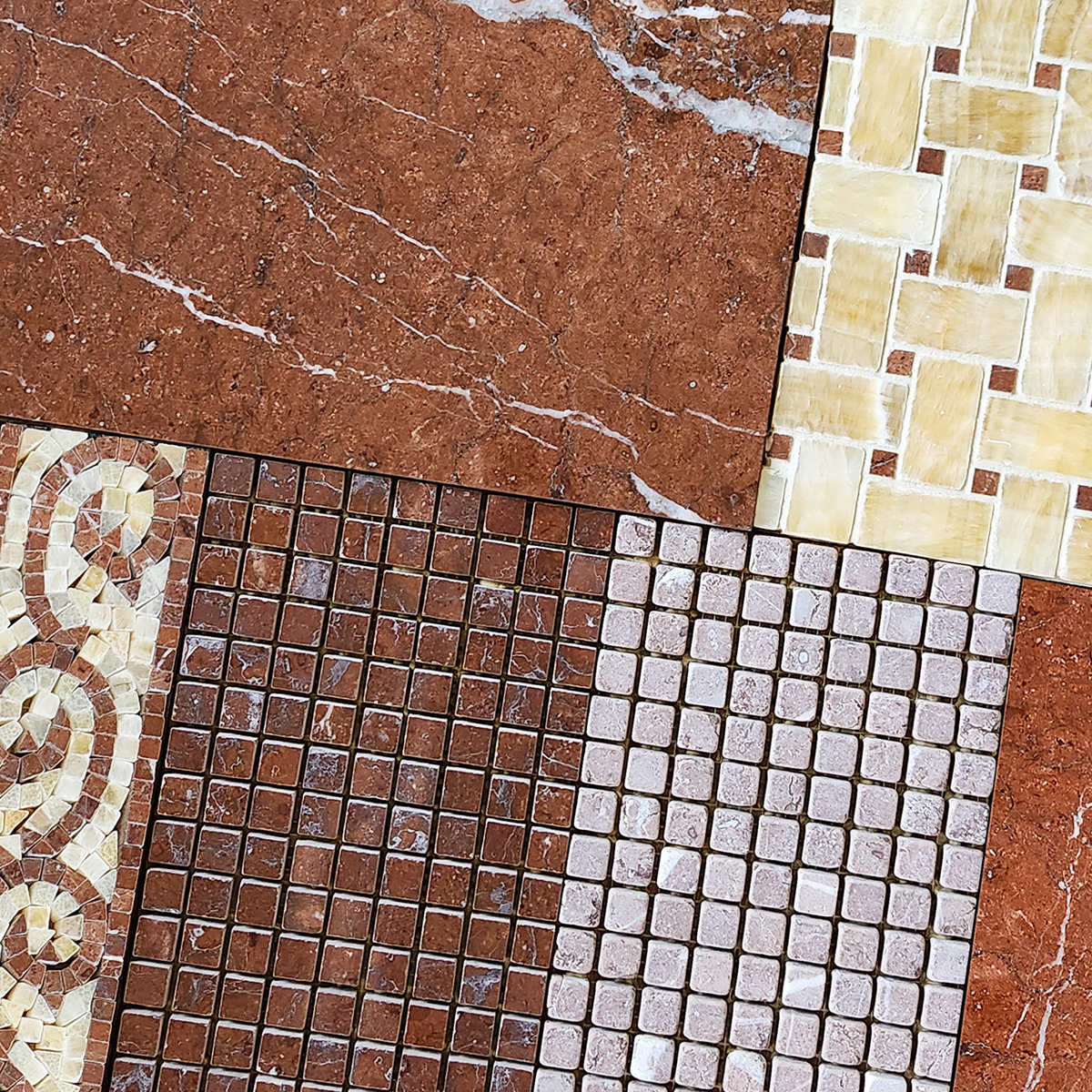 5/8" x 5/8" Mosaic Maroon (Red) Tumbled - Image 2