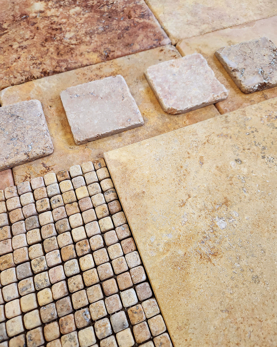 5/8" x 5/8" Mosaic Peach Tumbled - Image 2