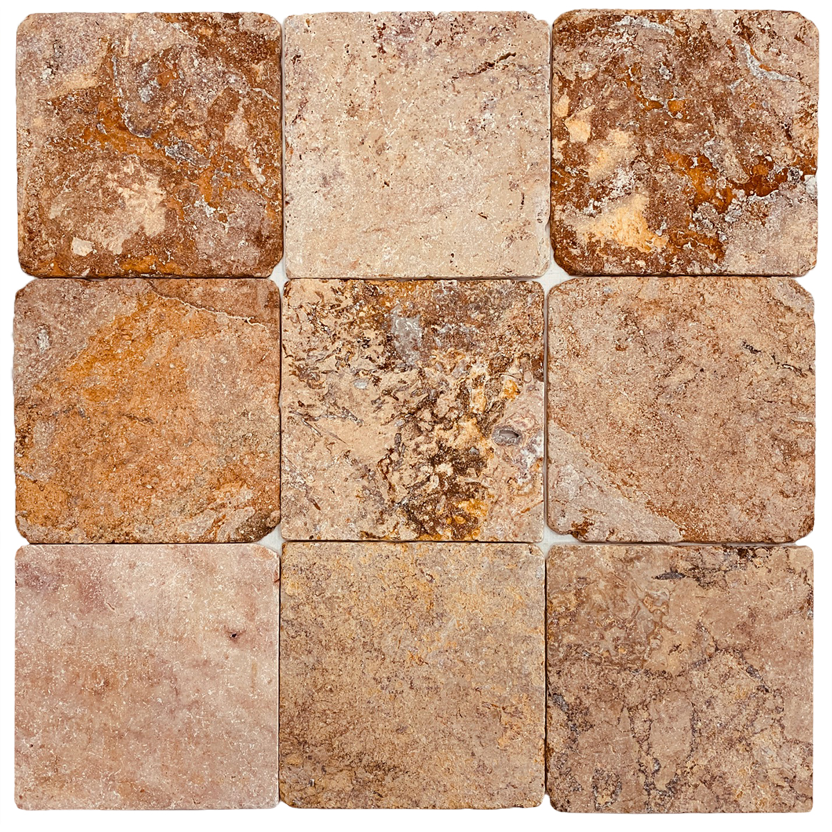 12" x 12" Tile Peach Tumbled or Tumbled & Antiqued - Image 4