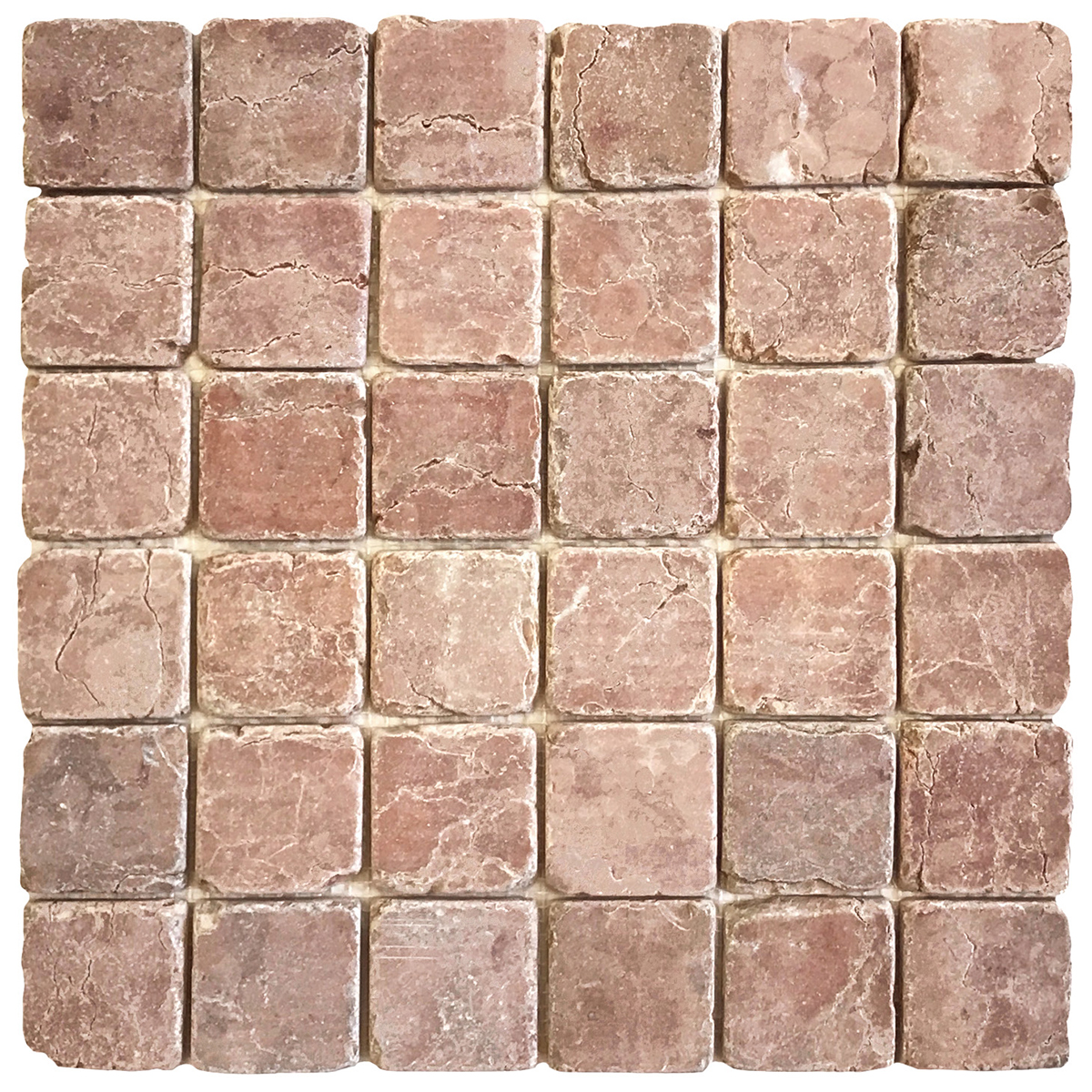 2" x 2" Mosaic Rosa Verona Tumbled