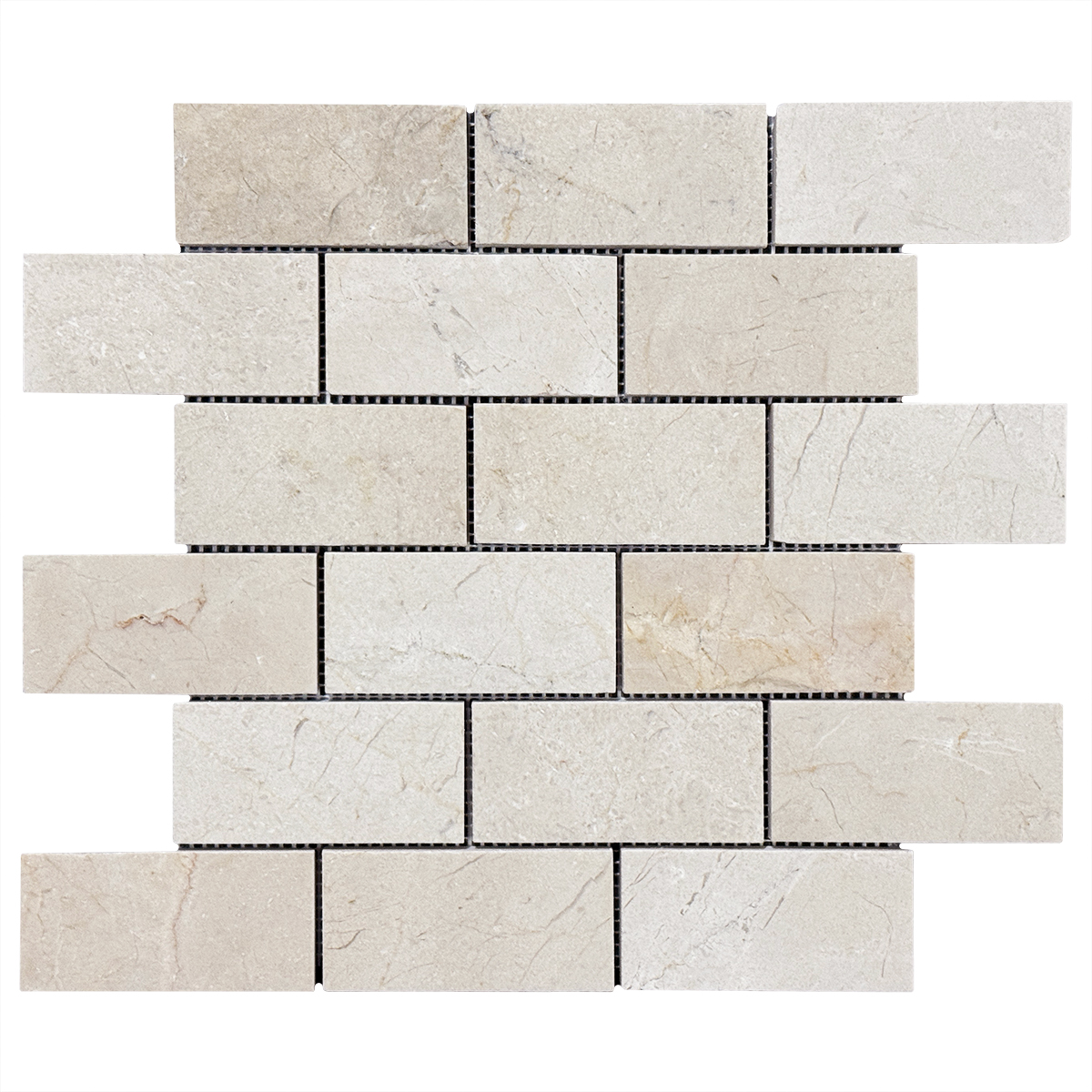 2" x 4" Brick-Joint Mosaic Cream Marfil Polished
