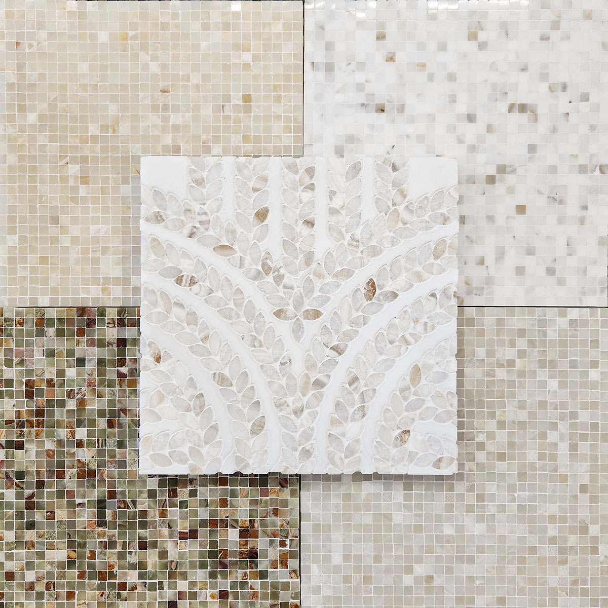 3/8" x 3/8" Interlocking Mosaic White Persian Cloud Premium Polished - Image 2