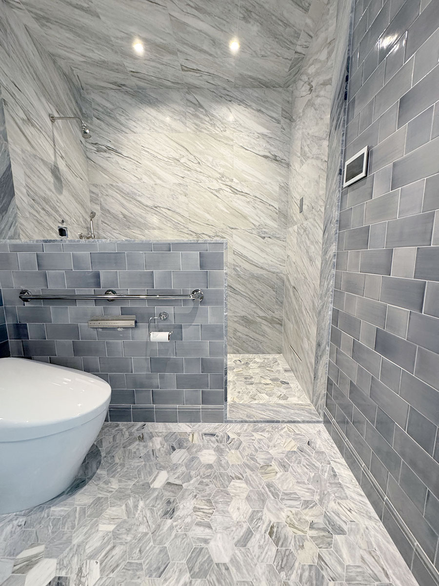 Hexagon 4n" Calacatta Bluette Honed - Image 3