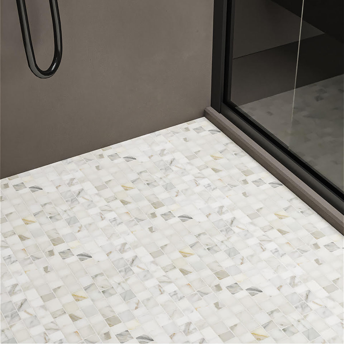 1" Hand Clipped Mosaic Calacatta Gold Honed - Image 3