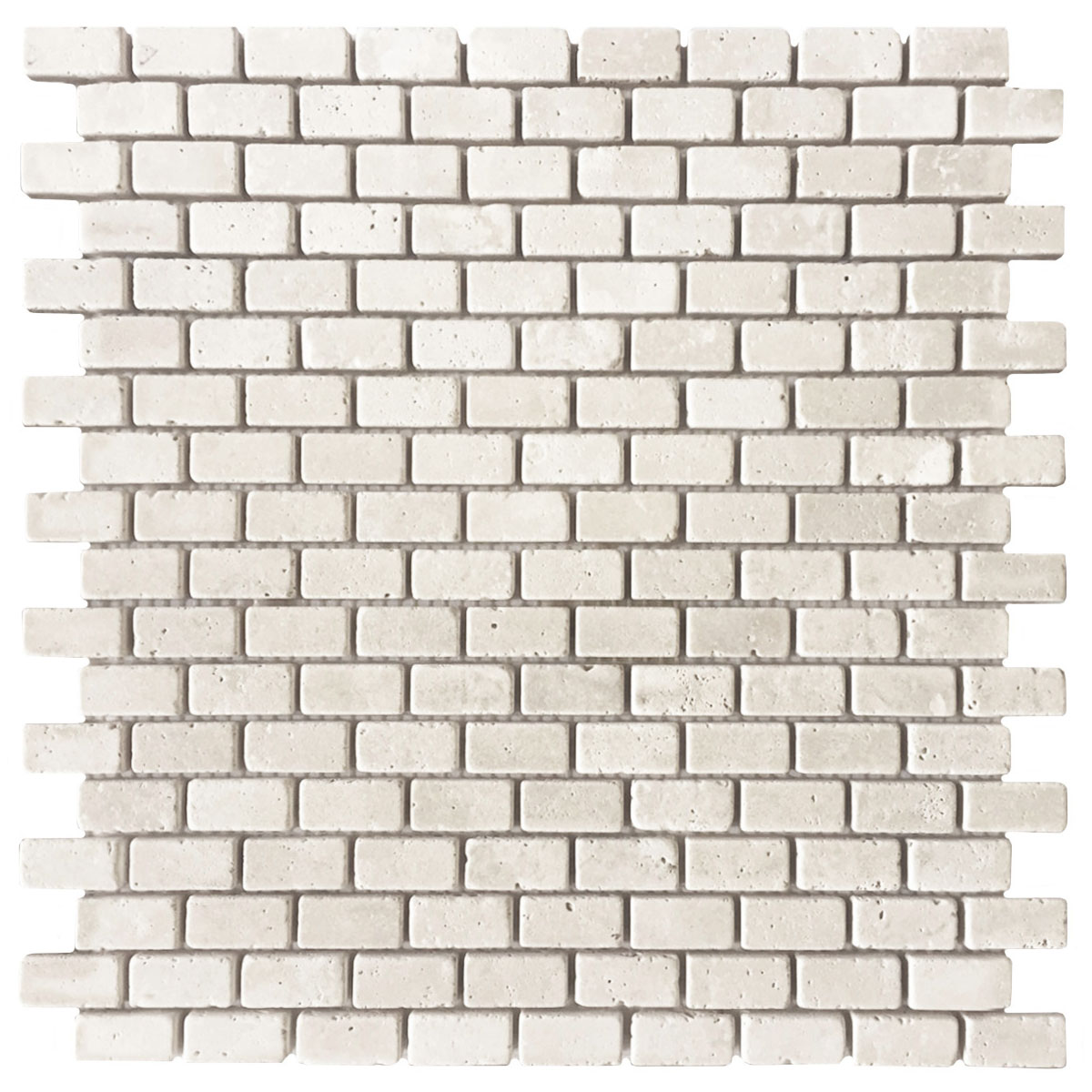 Mini Brick 1-1/4 x 5/8" Mosaic Pearl Tumbled