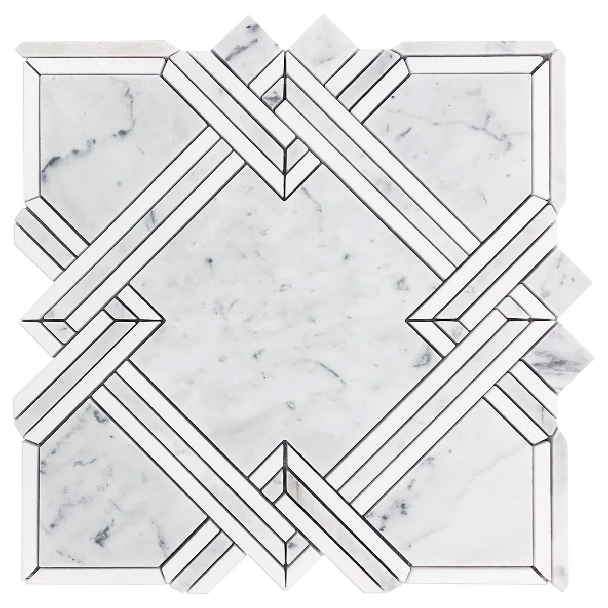 Nottingham 1. White Carrara Premium, White Thassos Honed