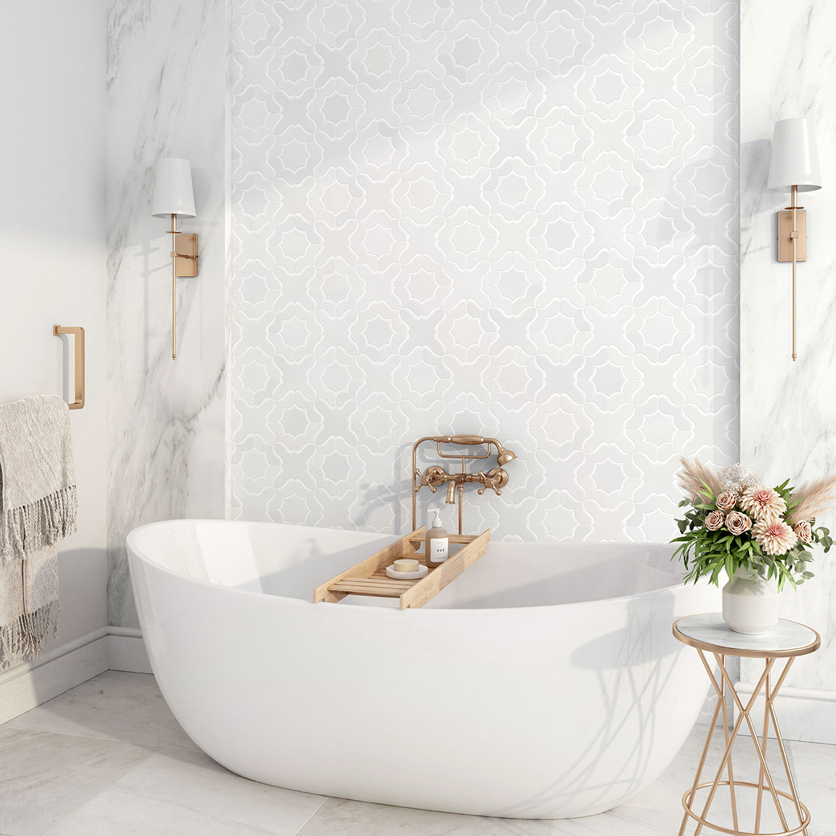 Gardenia White Silk, White Thassos Polished - Image 3
