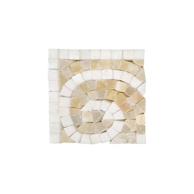 #16Wc Scroll Corner Golden Honey, White Thassos Polished