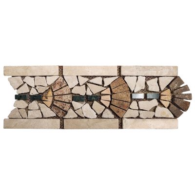 #5 Flower Border Durango, Peach, Green Honed