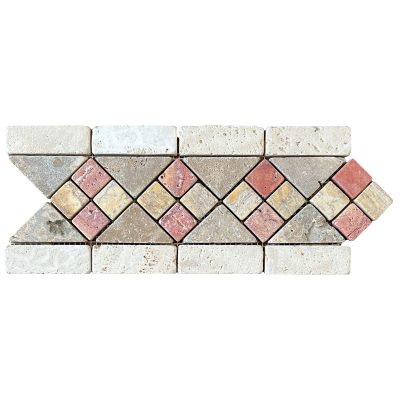 #8 Border Persian Red, Persian Gold, Pearl, Noce Tumbled